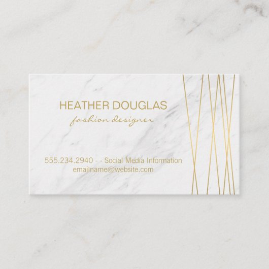 Carte De Visite Gold Lux Modern avec marbre (Devant)