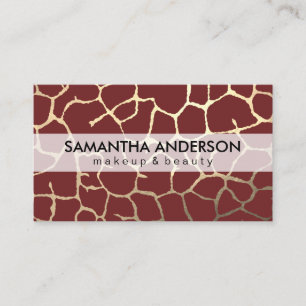 Carte De Visite Gold Lux Motif rouge foncé