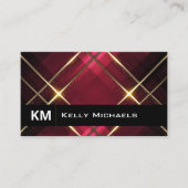 Carte De Visite Gold Lux Trim | Bandes rouges (Devant)