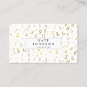 Carte De Visite Gold Luxe Numéro & Symboles de devises Influenceur (Devant)