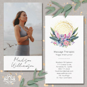 Carte De Visite Gold Mandala Cristaux rose Psychique Photo Spiritu