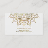 Carte De Visite Gold Mandala White Chic Classy Modern Yoga (Dos)