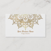 Carte De Visite Gold Mandala White Chic Classy Modern Yoga (Devant)