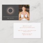 Carte De Visite Gold Mandala Yoga Logo, Ajouter photo (Devant / Derrière)