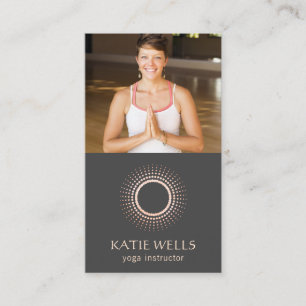 Carte De Visite Gold Mandala Yoga Logo, Ajouter photo
