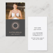 Carte De Visite Gold Mandala Yoga Logo, Ajouter photo (Devant / Derrière)