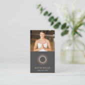 Carte De Visite Gold Mandala Yoga Logo, Ajouter photo (Debout devant)
