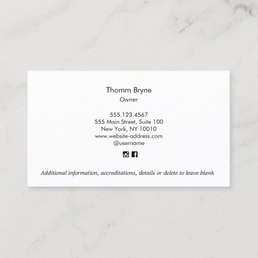 Carte de visite Gold Maple Leaf (Dos)