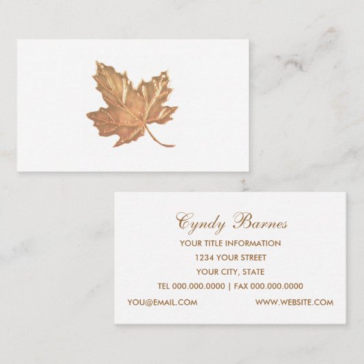 Carte de visite Gold Maple Leaf (Devant / Derrière)