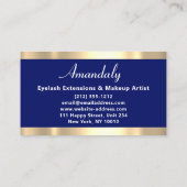 Carte De Visite Gold Marble Consulting Design Blue Navy (Dos)