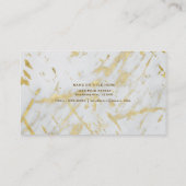 Carte De Visite Gold & Marbre blanc Glam Style moderne élégant (Dos)