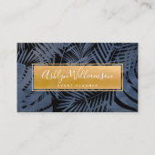 Carte De Visite Gold marine tropicale palm élégant script typograp (Devant)