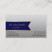 Carte De Visite Gold Médicale Professional Caduceus Blue (Dos)