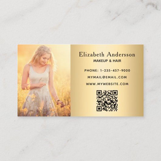 Carte De Visite Gold métal code qr (Dos)