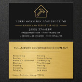 Carte De Visite Gold Metal Handyman Construction Black