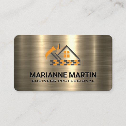 Carte De Visite Gold Metal | Home Hammers Logo | Repair (Devant)
