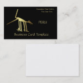 Carte De Visite Gold Metallic Ancient Logo Pérou Lignes (Devant / Derrière)