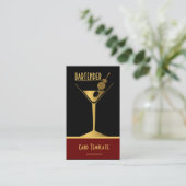 Carte De Visite Gold Metallic Cocktail Logo Barman (Debout devant)