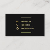 Carte De Visite Gold Metallic Cocktail Logo Barman (Dos)
