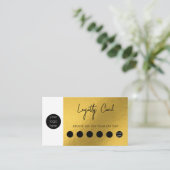 Carte De Visite Gold Metallic Foil Business Logo QR Code Loyauté (Debout devant)