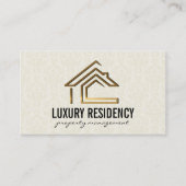 Carte De Visite Gold Metallic Home | Modèle Damask (Devant)
