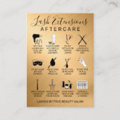 Carte De Visite Gold Metallic Lash extensions Aftercare Icon (Devant)