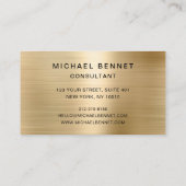 Carte De Visite Gold Metallic Marbre blanc Consultant (Dos)
