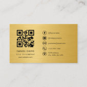 Carte De Visite Gold Metallic Professional Company Logo QR Code (Devant)