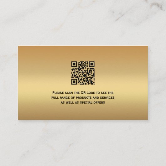Carte De Visite Gold Metallic QR Code and Photo Professional  (Dos)