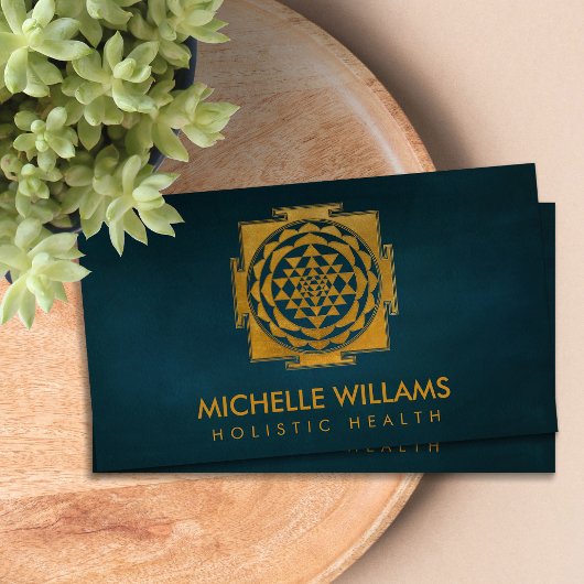 Carte De Visite Gold Metallic Sri Yantra / Sri Chakra Business