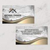 Carte De Visite Gold Metallic Sunny Home | Pierre de marbre (Devant / Derrière)