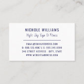 Carte De Visite Gold Moon Blue Aquarelle Nuit Ciel Nebula (Dos)