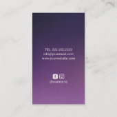 Carte De Visite Gold Moon Moderne Purple Event Planning (Dos)