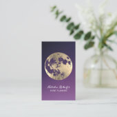 Carte De Visite Gold Moon Moderne Purple Event Planning (Debout devant)
