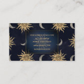 Carte De Visite Gold Moon Sun Mandala Blue Night Sky Motif (Dos)
