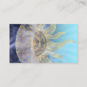 Carte De Visite Gold Moon Sun Mandala Celestial Design (Dos)