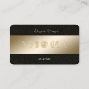 Carte De Visite Gold Moons Black Yoga Studio