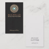 Carte De Visite Gold Motif Wood Grain Look Cool noir (Devant / Derrière)