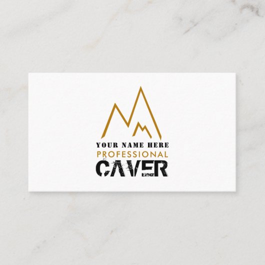 Carte De Visite Gold Mountain Logo, Cave Explorer, Sportsperson (Devant)