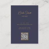 Carte De Visite Gold Navy Blue Modern Professional (Dos)