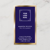 Carte De Visite GOLD NAVY Social Media QR Code Photo Professionnel (Devant)
