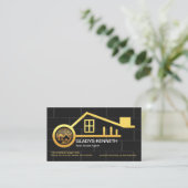 Carte De Visite Gold New Home Key Immobilier (Debout devant)