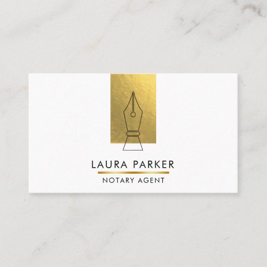 Carte de visite Gold Nib de l'agent de prêt de la  (Devant)