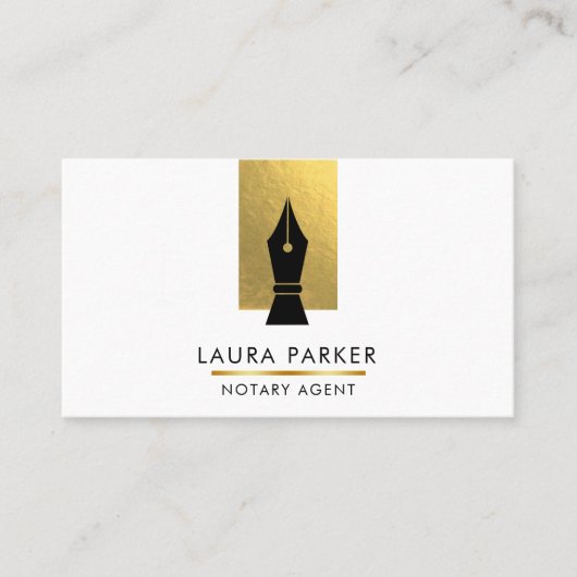 Carte de visite Gold Nib de l'agent de prêt de la (Devant)