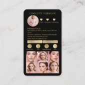 Carte De Visite Gold noir maquillage beauté Social Media Influence (Devant)