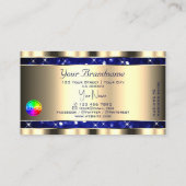 Carte De Visite Gold Ocean Blue Parties scintillant Lumineuses éto (Dos)
