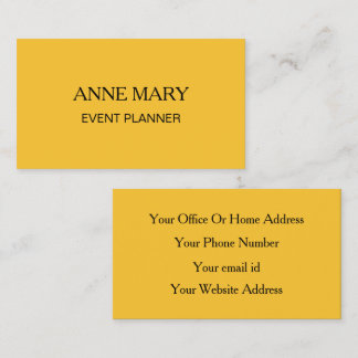 Carte De Visite Gold Orange Golden Black Colorful Event Planner