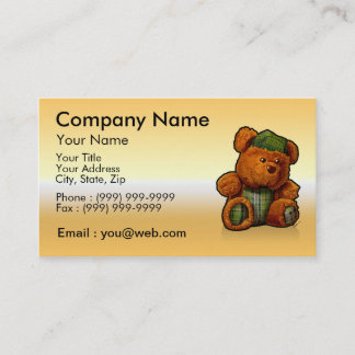 Carte De Visite gold ours en peluche