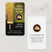 Carte De Visite Gold Paint Brush Painting Wall (Devant / Derrière)