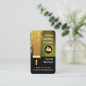 Carte De Visite Gold Paint Brush Painting Wall (Debout devant)